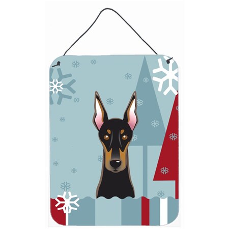 Carolines Treasures Winter Holiday Doberman Wall and Door Hanging Prints BB1741DS1216